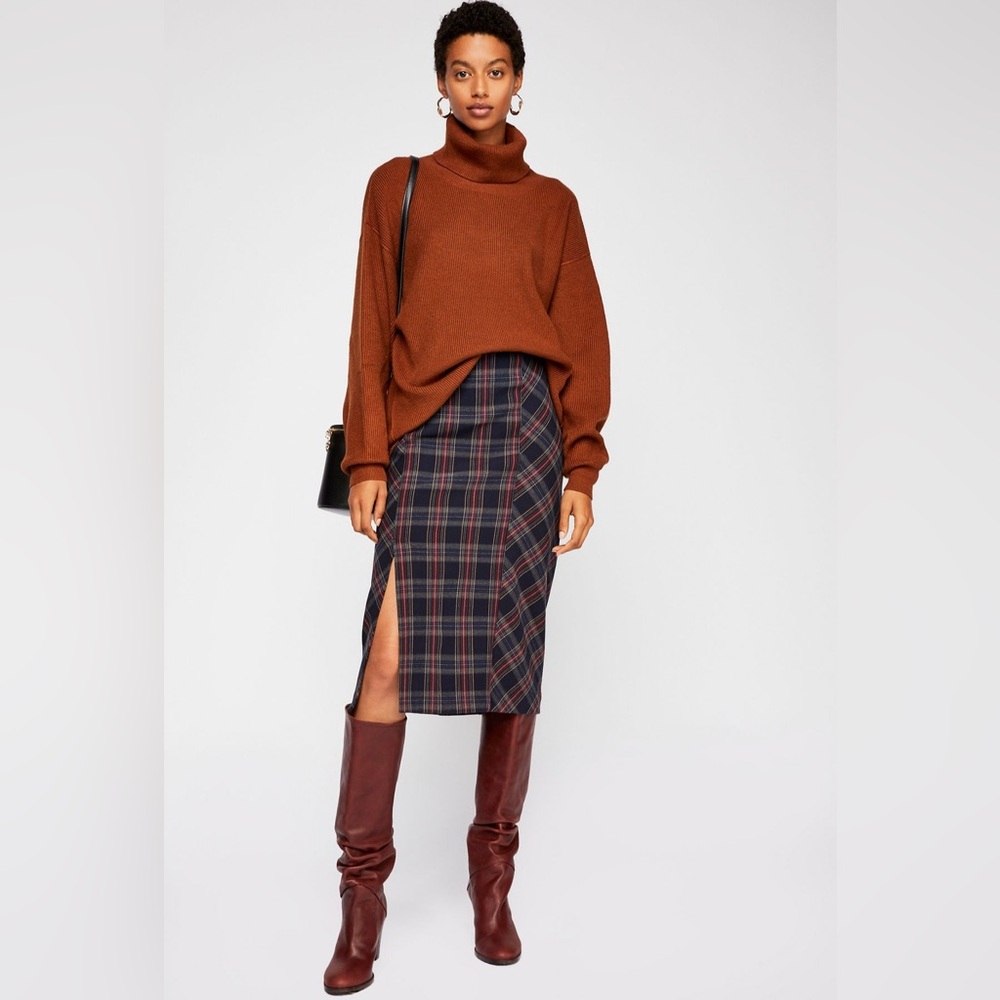 Free People See You Glow Plaid Skirt